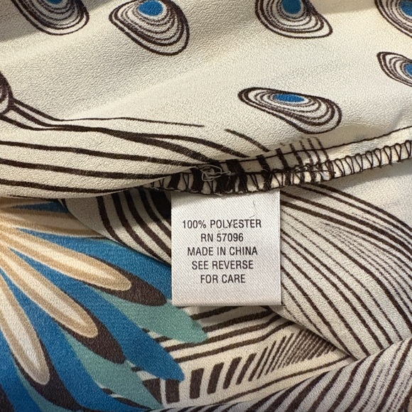 Vintage 90s Y2k Top Babydoll L Square Neck pleated geometric Green Brown boho - Picture 7 of 7